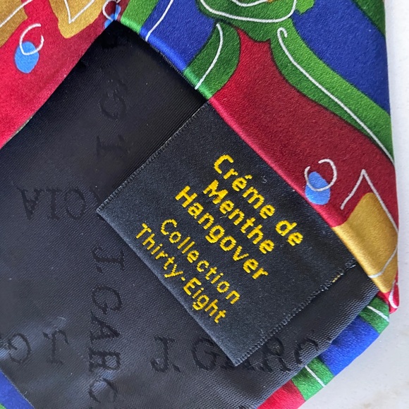 J Garcia Necktie Bold Bright Colors With A Christmas Ornament Design, Silk - Picture 5 of 6